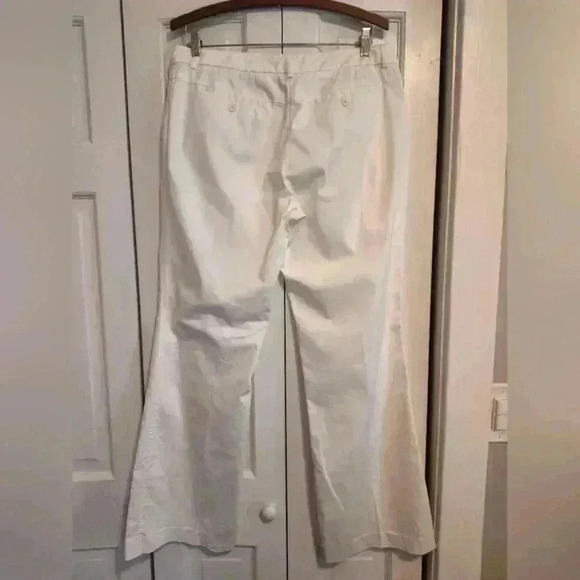 New York & Company Women's Off White Pants | Cotton Spandex | Boot Cut | Sz 8 - Picture 2 of 6